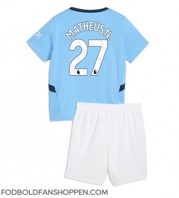Manchester City Matheus Nunes #27 Hjemmebanetrøje Børn 2024-25 Kortærmet (+ Korte bukser)
